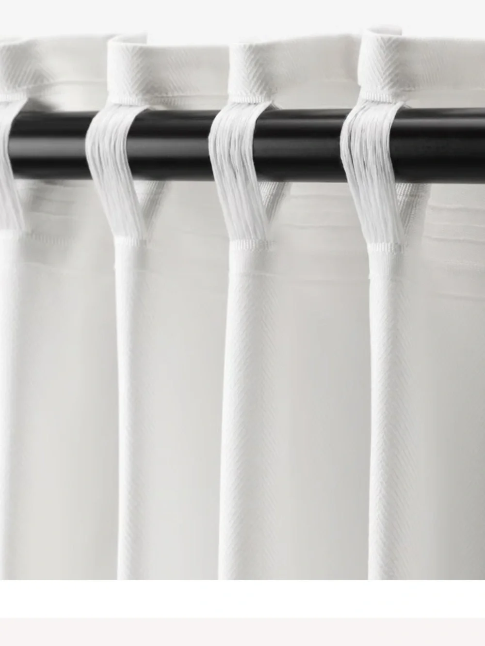 IKEA TIBAST Curtains, 1 pair, white/with heading tape, 57x98 
